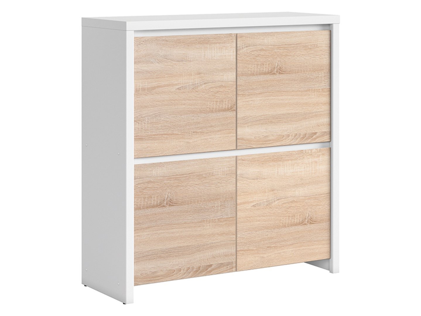 KASPIAN chest of drawers with four doors, 105 cm, white/sonoma oak