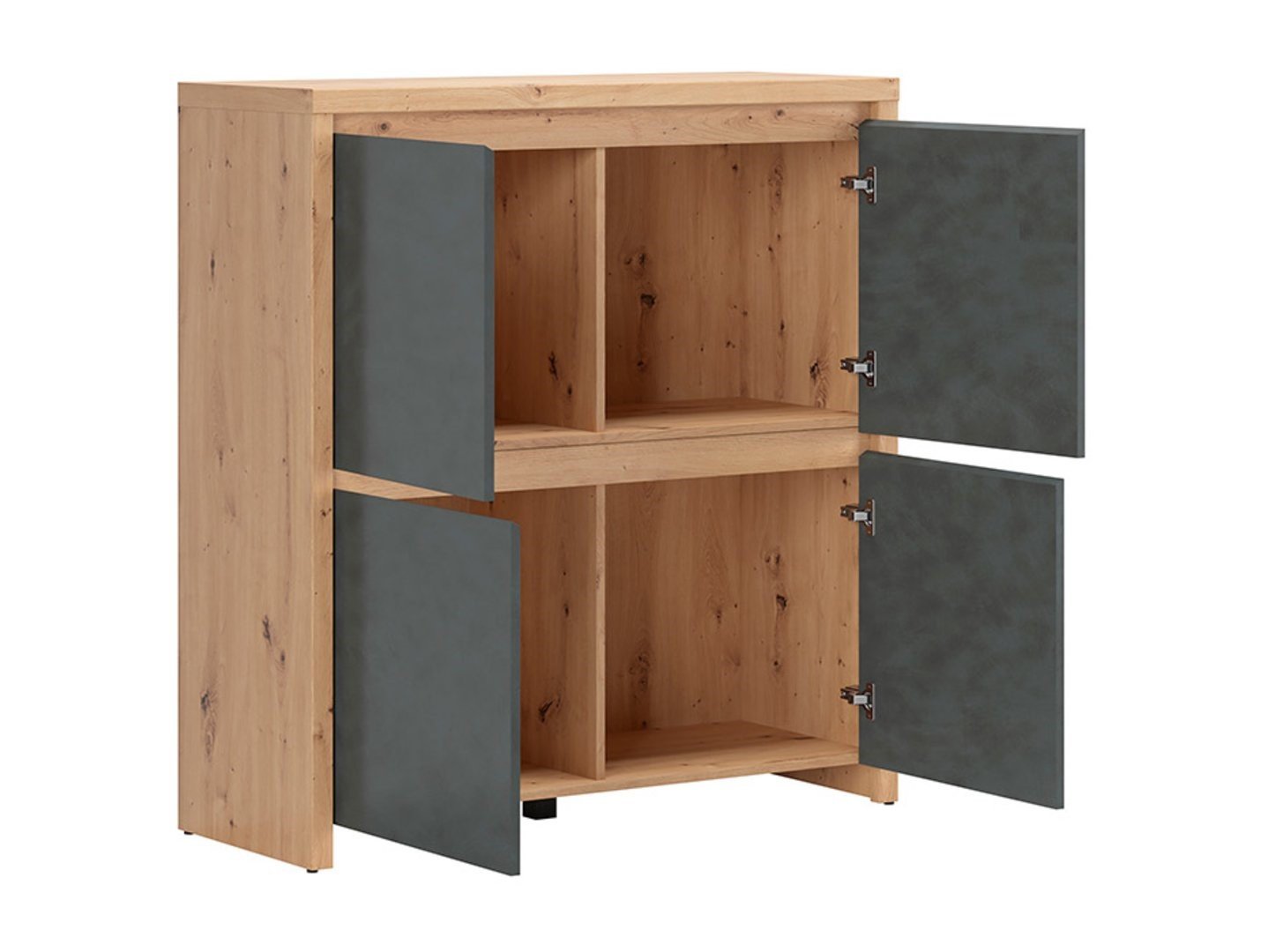 LARIOS chest of drawers with four doors, 105 cm, artificial oak/matte color - Image 2
