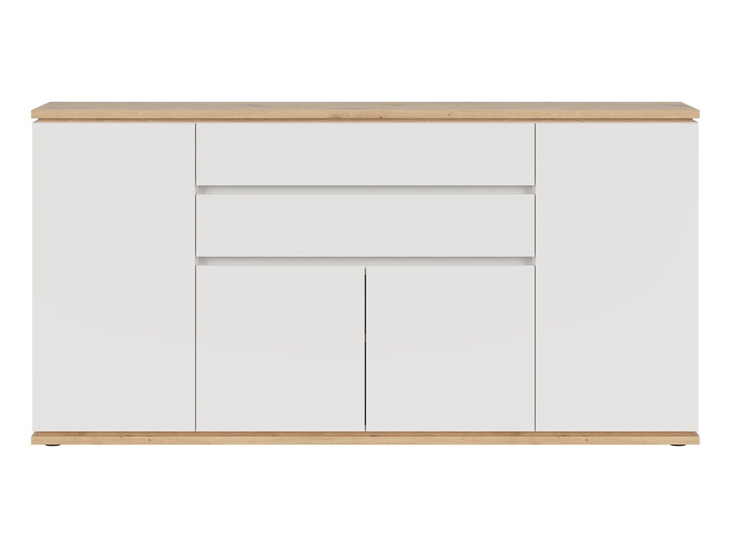 YAMAEL chest of drawers with four doors and two drawers, 184 cm, white/artificial oak