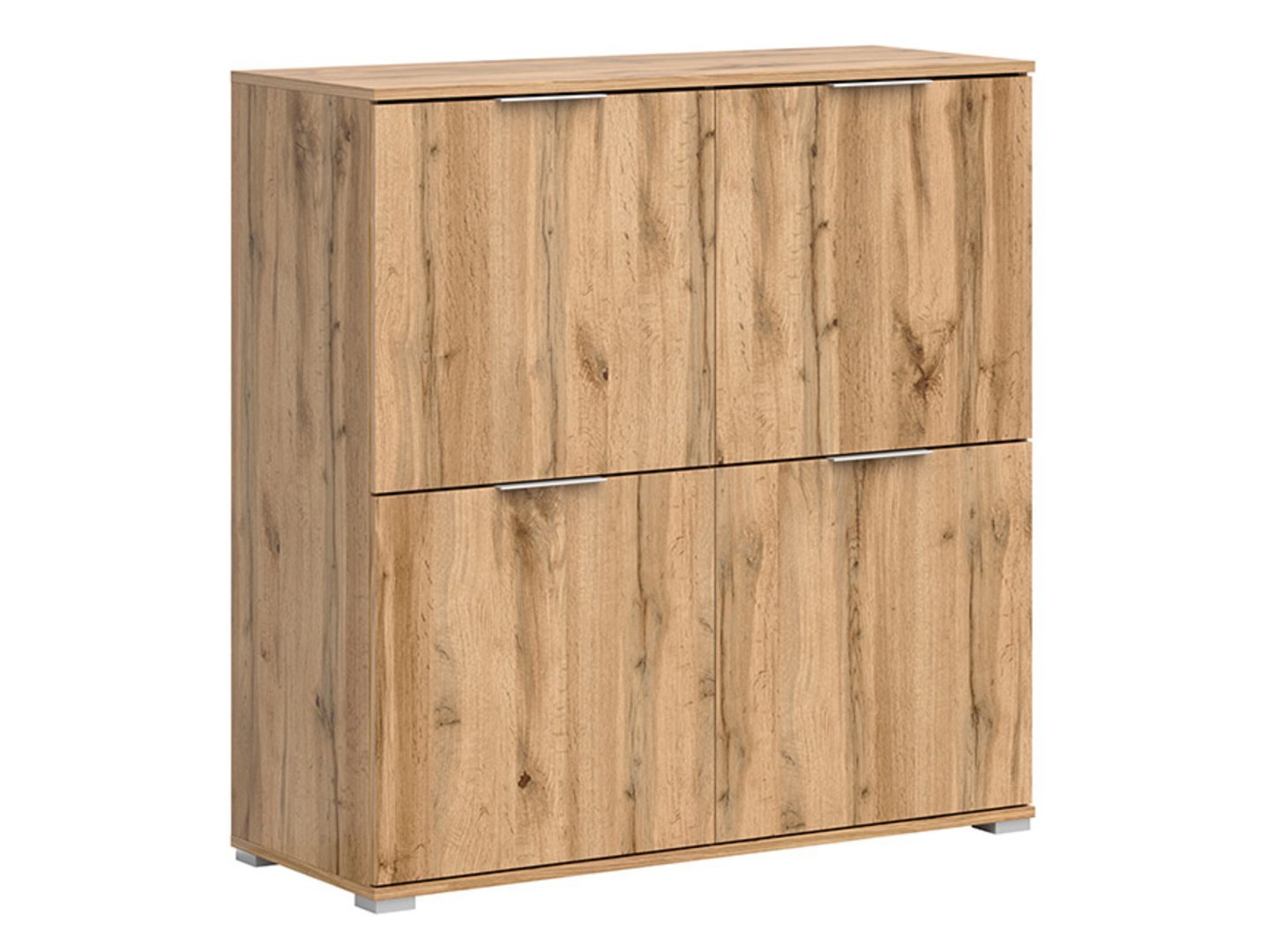 ZELE chest of drawers with four doors, 104 cm, oak color, Wotan imitation