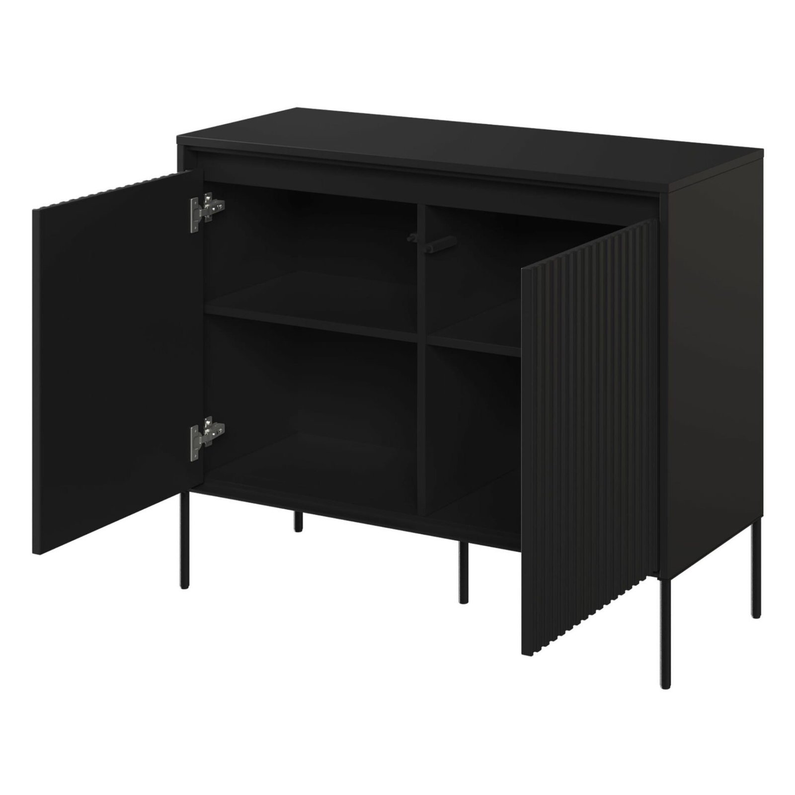TREND 02 milled chest of drawers, black/black legs - Image 3