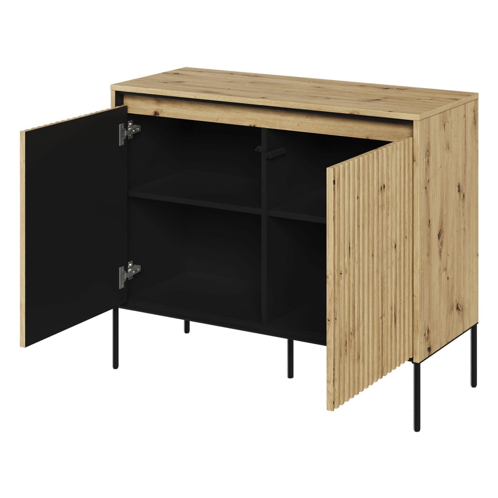 TREND 02 milled chest of drawers, artistic oak/black legs - Image 6