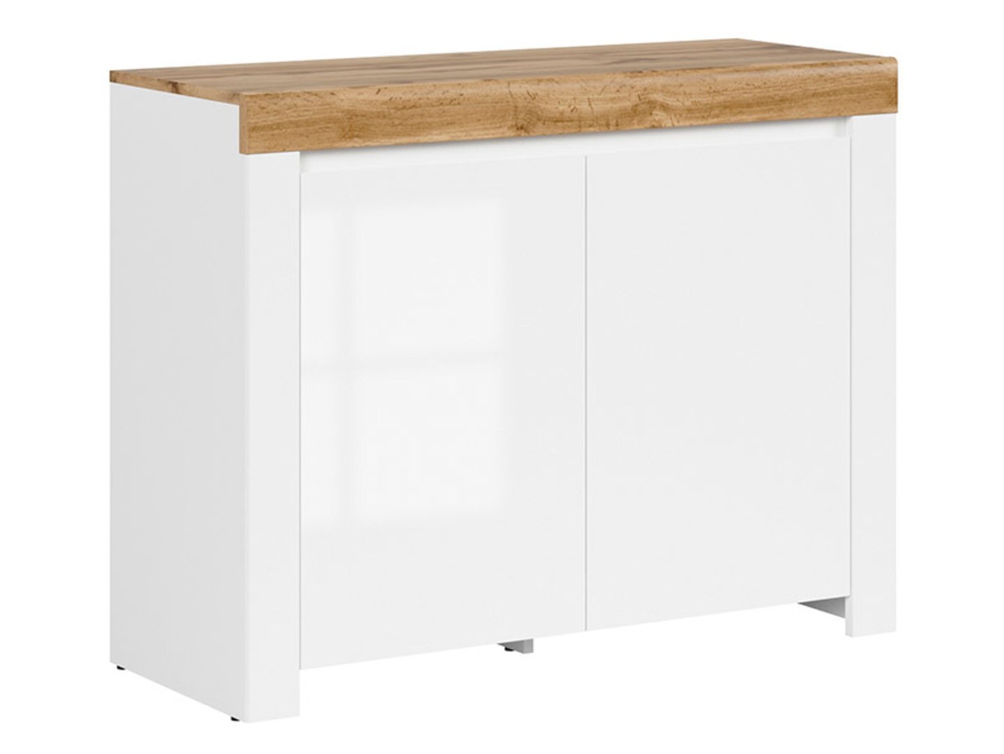 HOLTEN chest of drawers, 2 doors, 106 cm, white/Wotan oak