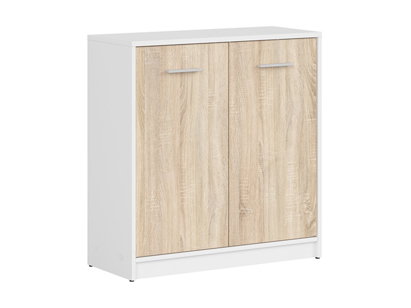 NEPO PLUS chest of drawers, two doors, 80 cm, white/sonoma oak
