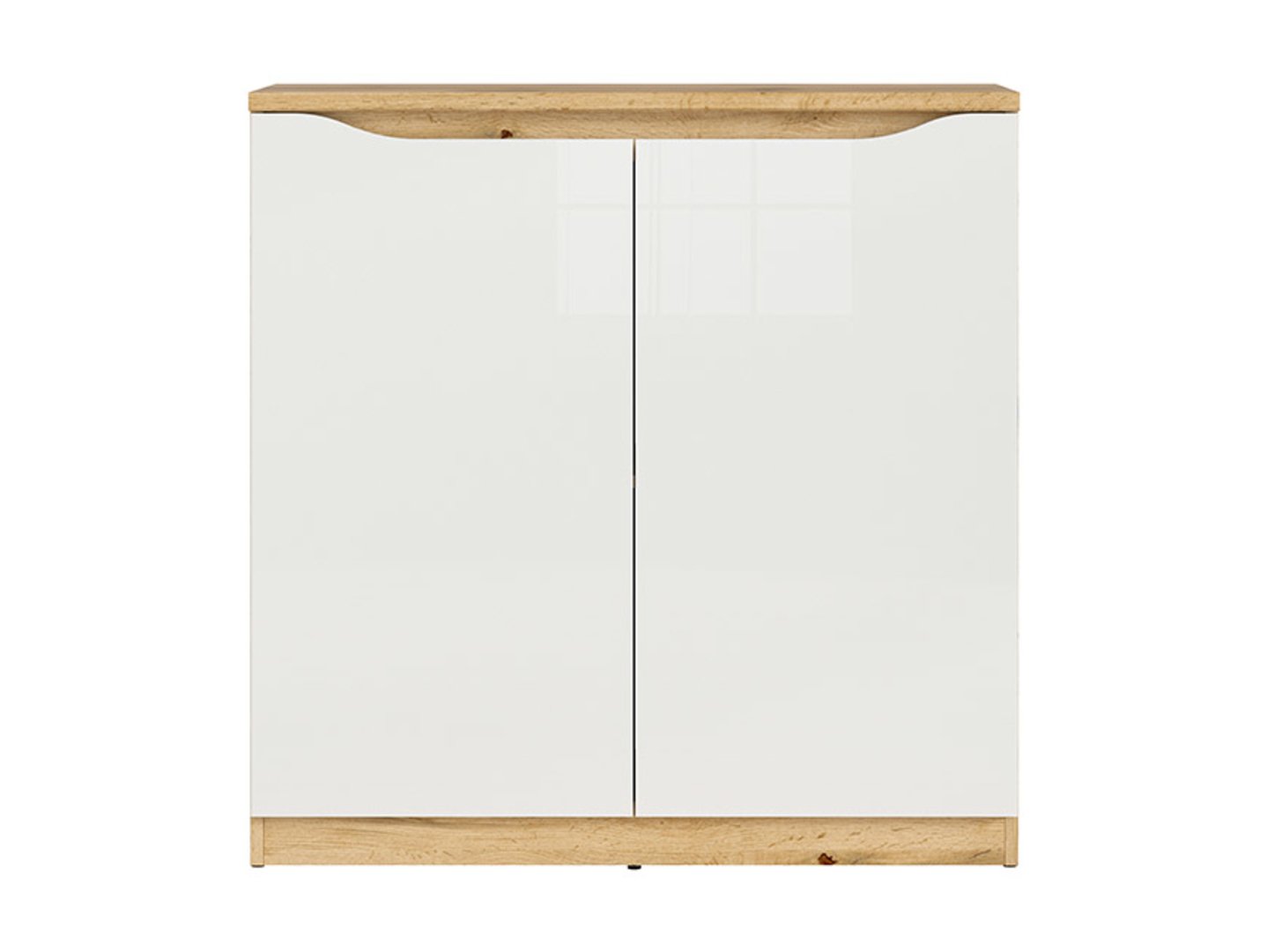 NUIS two-door chest of drawers, 90 cm, wotan oak/glossy white - Image 3