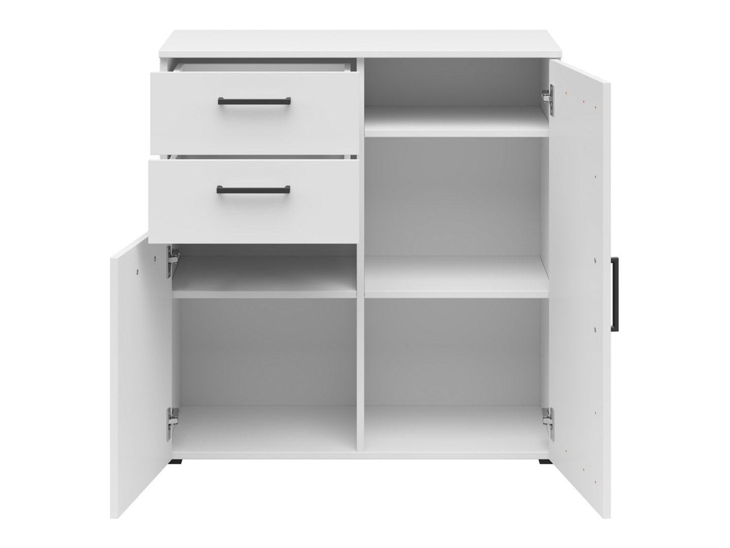 Two-door chest of drawers with 2 drawers MultiDo 80 cm white - Image 6