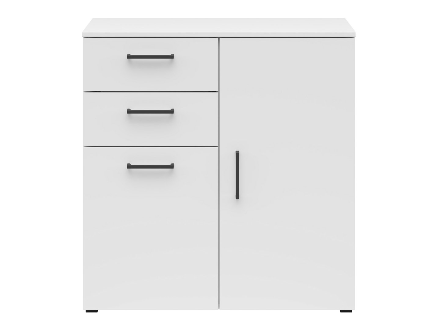 Two-door chest of drawers with 2 drawers MultiDo 80 cm white - Image 7