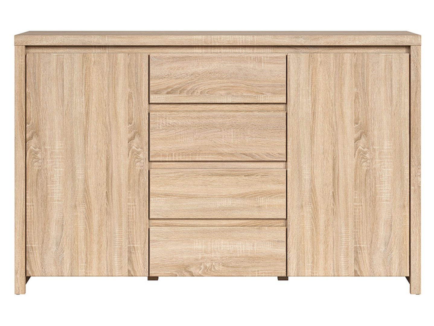 Two-door chest of drawers with four drawers KASPIAN 143.5 cm, Sonoma oak/Sonoma oak - Image 2