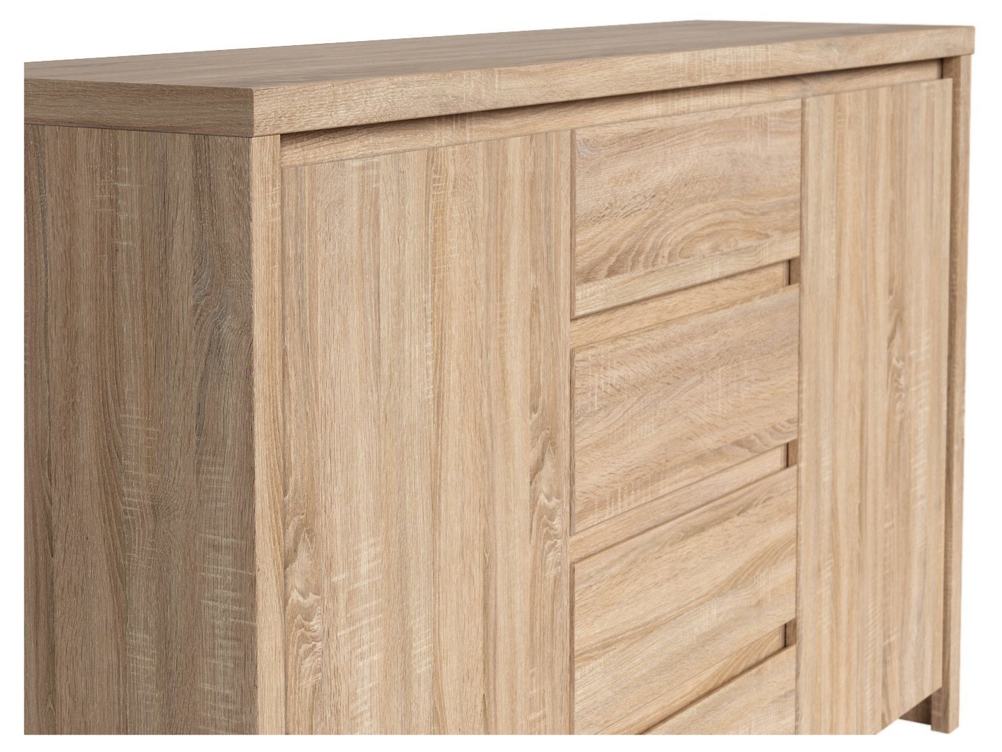 Two-door chest of drawers with four drawers KASPIAN 143.5 cm, Sonoma oak/Sonoma oak - Image 4