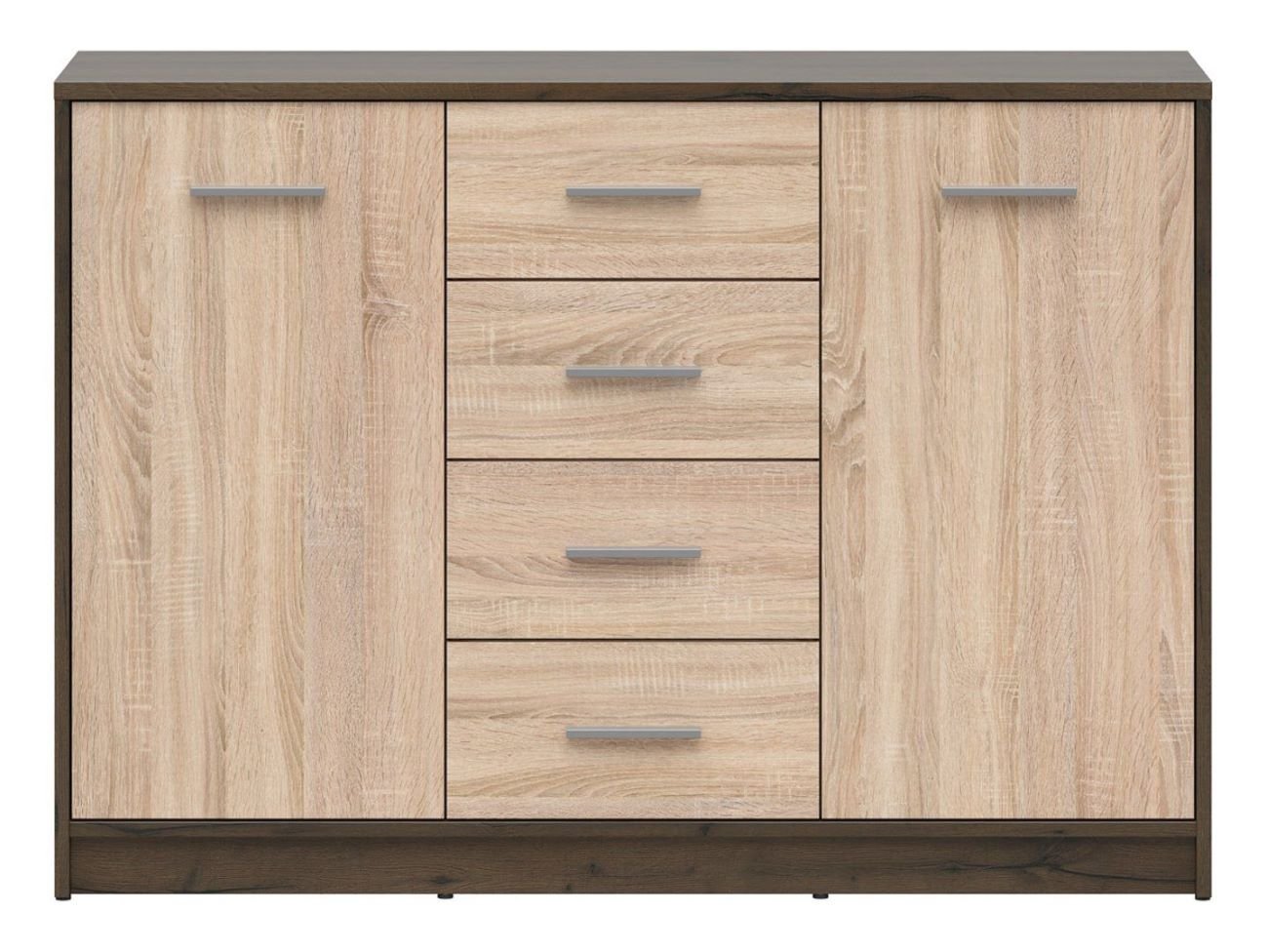 Two-door chest of drawers with four drawers NEPO PLUS 119 cm, noble oak/somona oak - Image 4