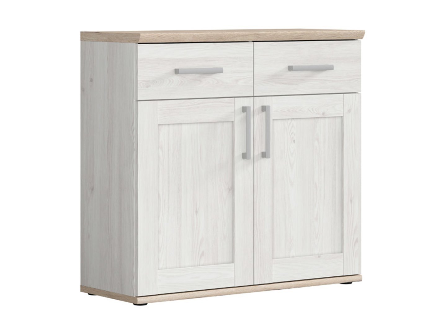 Two-door chest of drawers ROMANCE 96 cm, light Sibiu larch/light San Remo oak