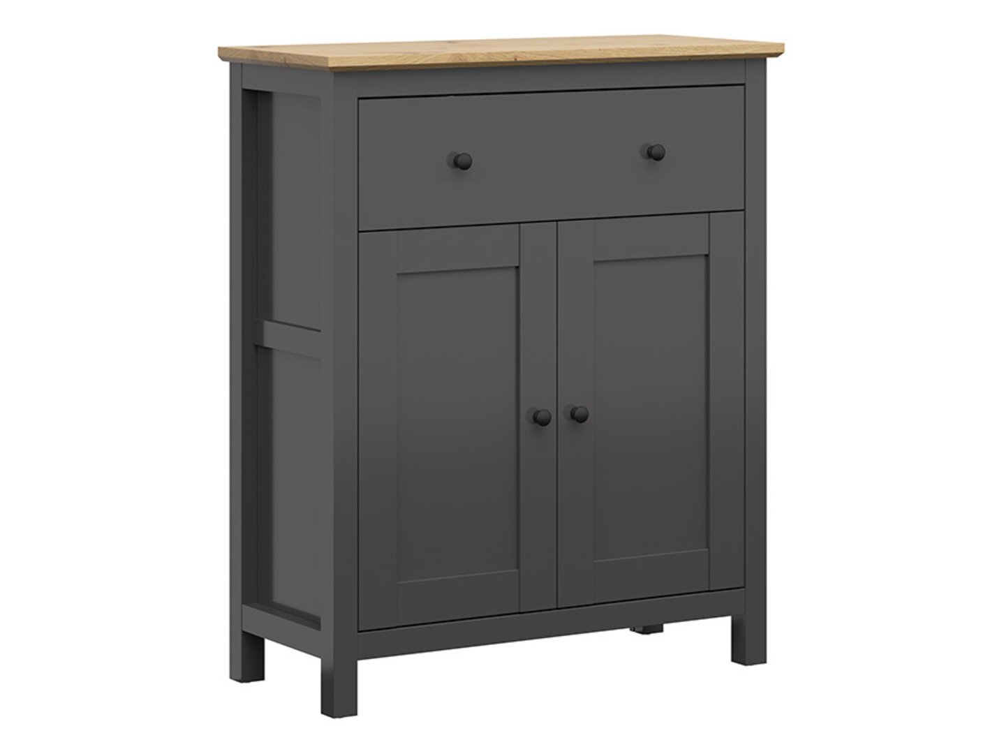HESEN 101 cm graphite/artisan oak two-door chest of drawers