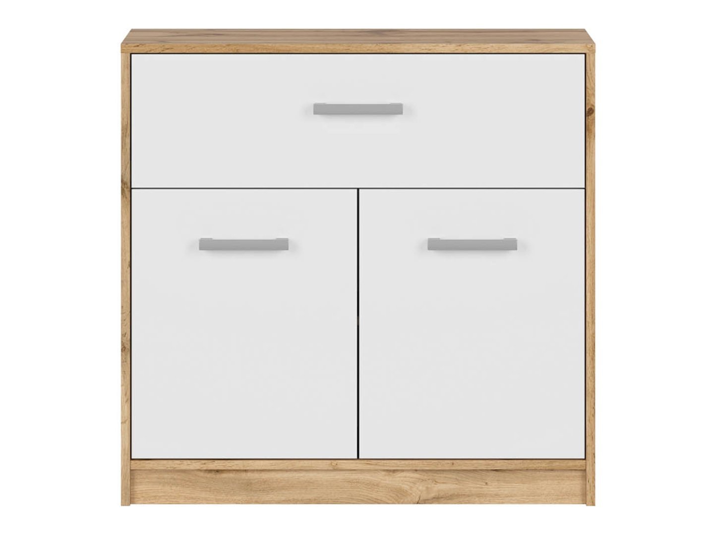 Two-door chest of drawers with drawer MATOS 80 cm, Wotan oak/white - Image 2