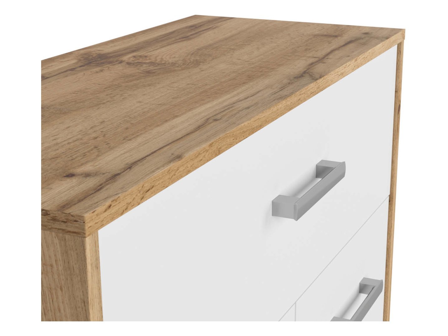 Two-door chest of drawers with drawer MATOS 80 cm, Wotan oak/white - Image 4
