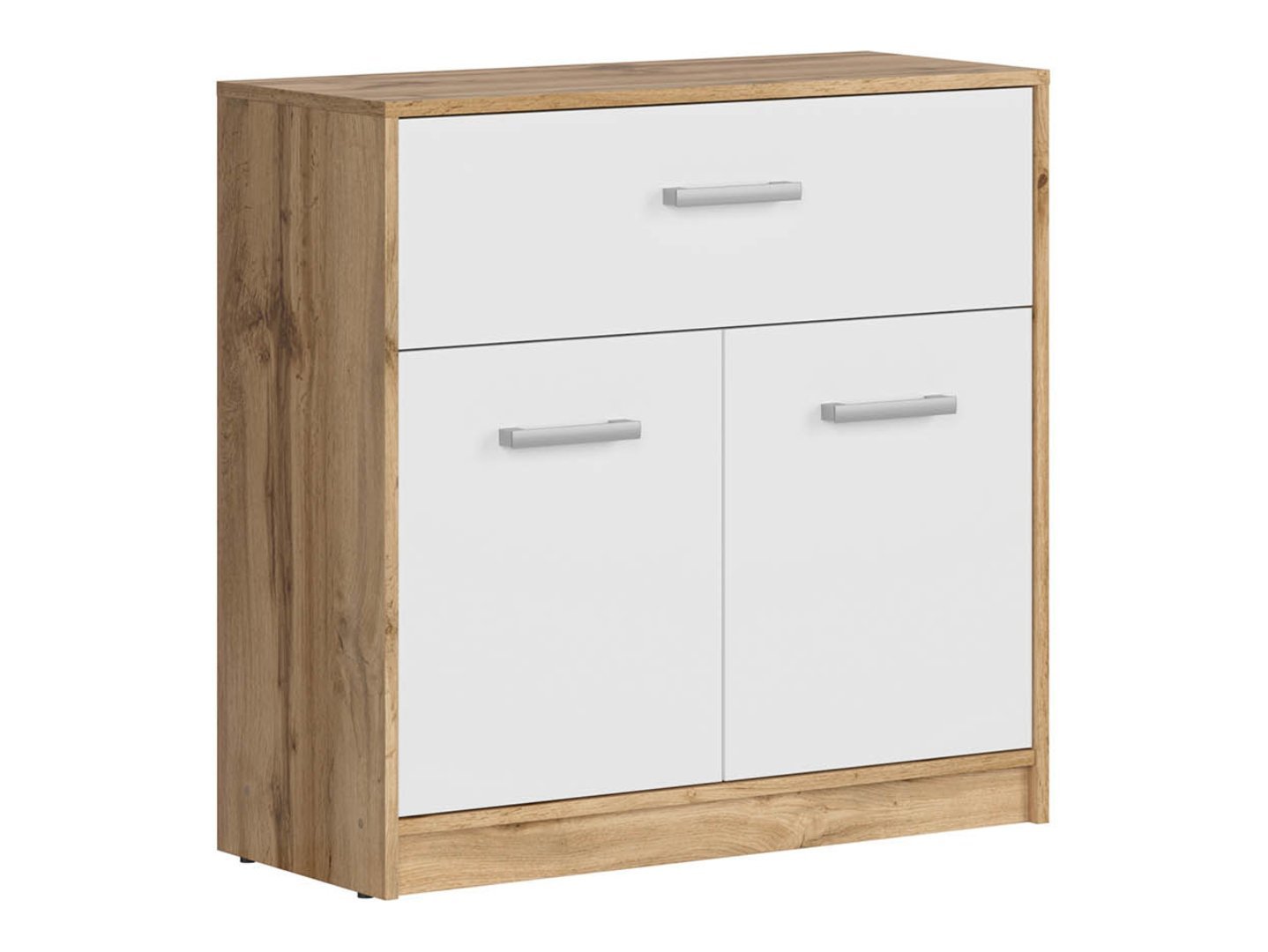 Two-door chest of drawers with drawer MATOS 80 cm, Wotan oak/white
