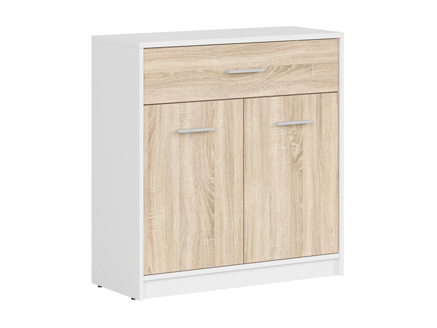 NEPO PLUS 80 cm two-door chest of drawers, white/sonoma oak