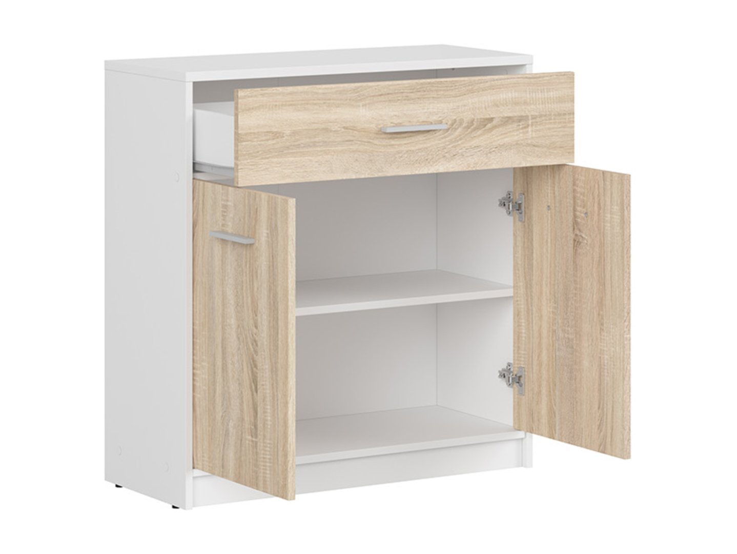 NEPO PLUS 80 cm two-door chest of drawers, white/sonoma oak - Image 3