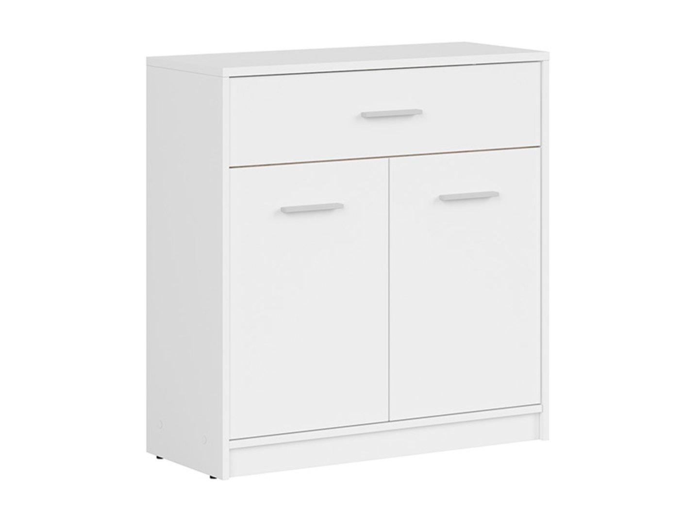 Two-door chest of drawers with drawer NEPO PLUS 80 cm, white