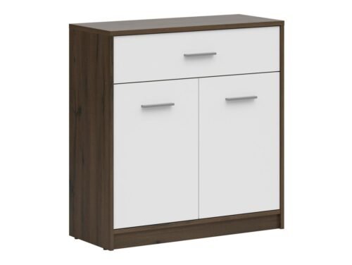 Two-door chest of drawers with drawer NEPO PLUS 80 cm, noble oak/white