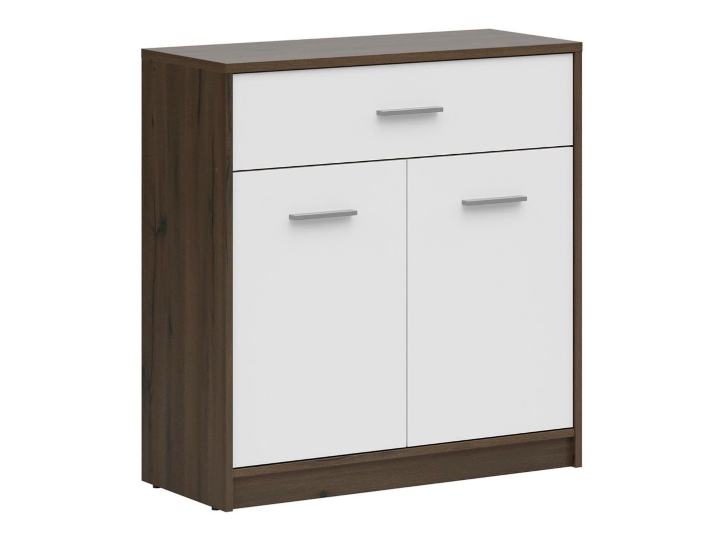 Two-door chest of drawers with drawer NEPO PLUS 80 cm, noble oak/white