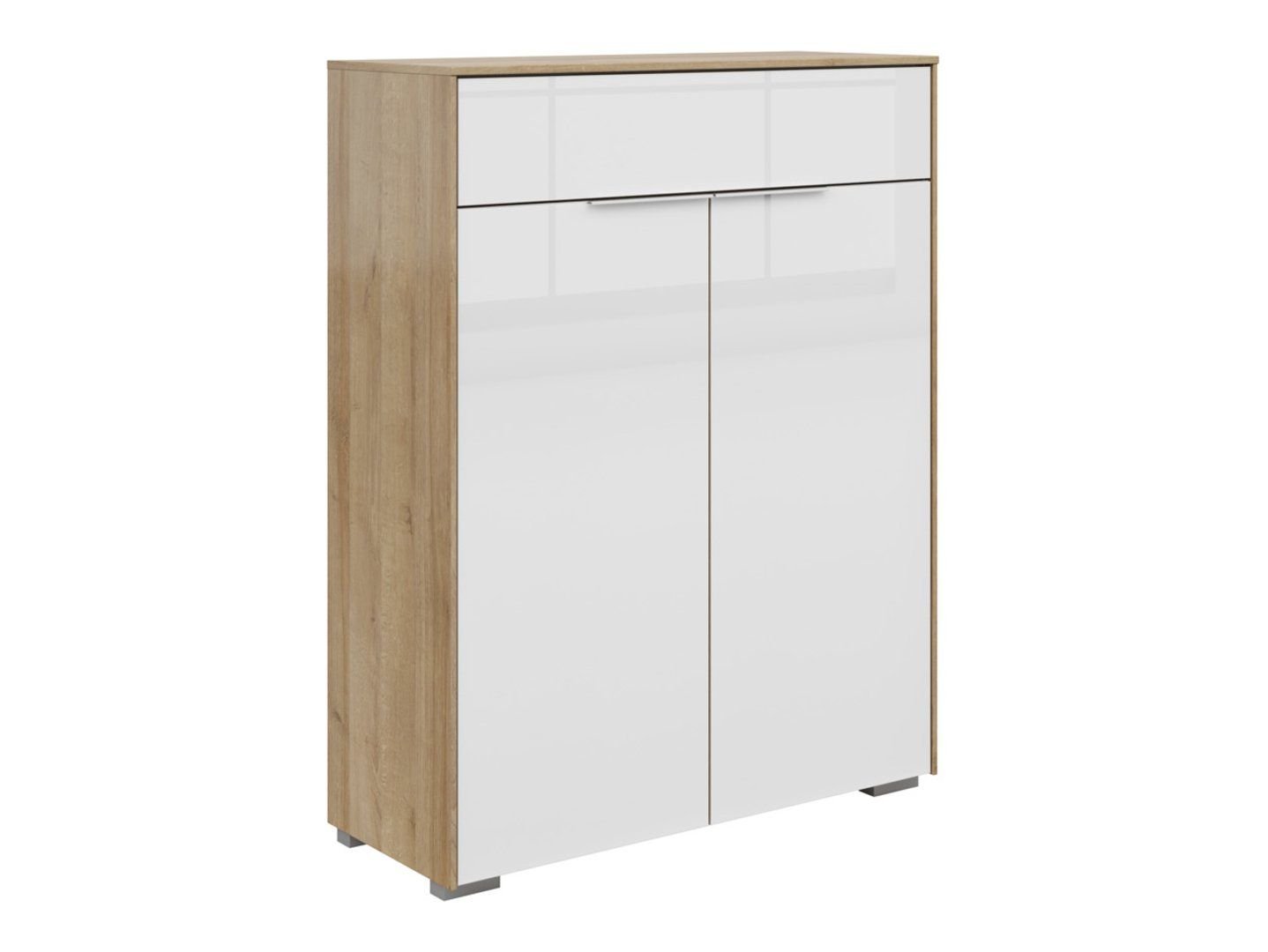 Nevada two-door chest of drawers, 81 cm, Riviera oak