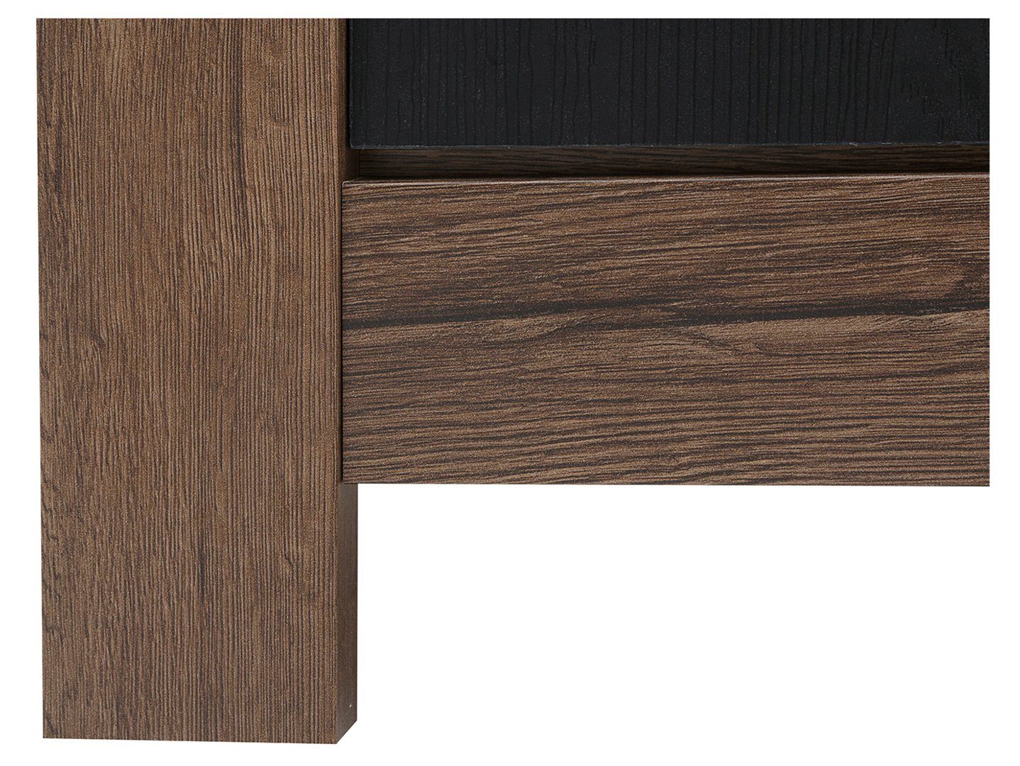 Chest of drawers with two doors and three drawers BALIN 160 cm, monastery oak/black oak - Image 4