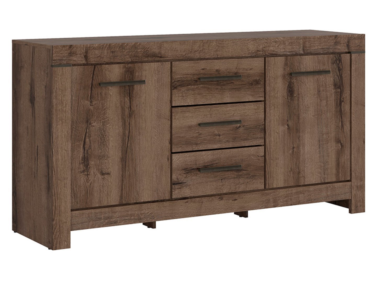 Chest of drawers with two doors and three drawers BALIN, 160 cm, monastery oak