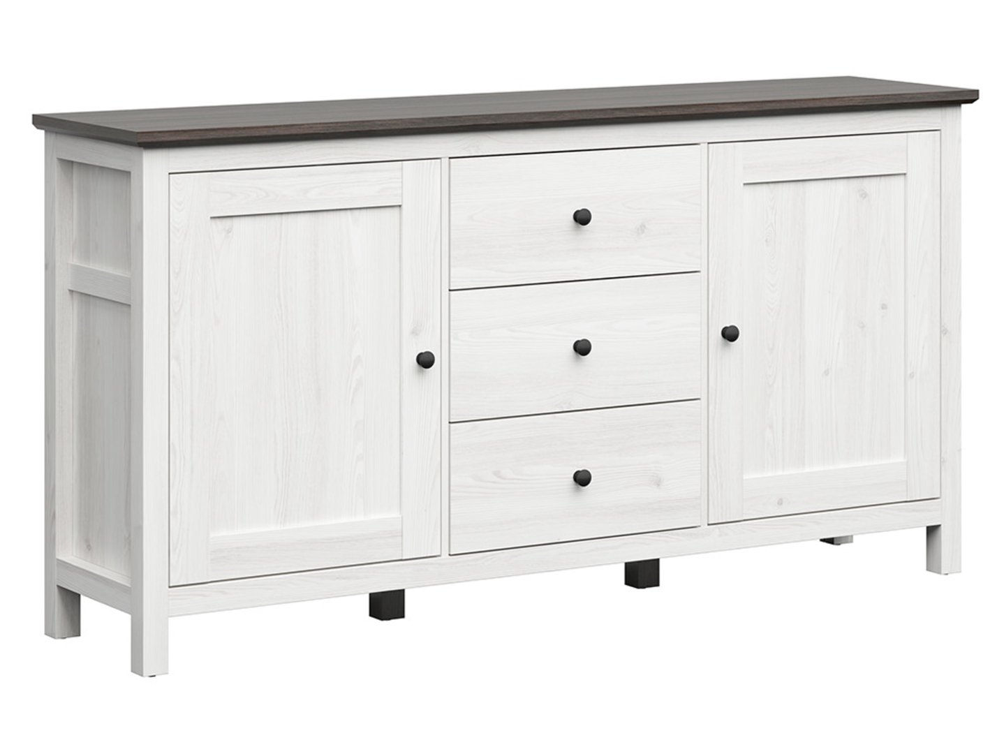 HESEN chest of drawers with two doors and three drawers, 186 cm, light Sibiu larch/Larissa pine