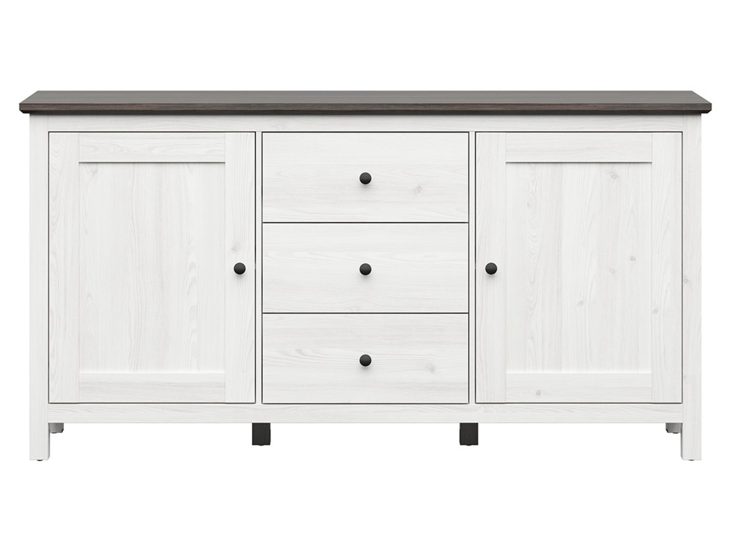 HESEN chest of drawers with two doors and three drawers, 186 cm, light Sibiu larch/Larissa pine - Image 2