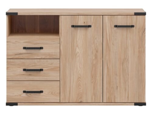 Two-door chest of drawers with three drawers LARA 130 cm Belarusian ash