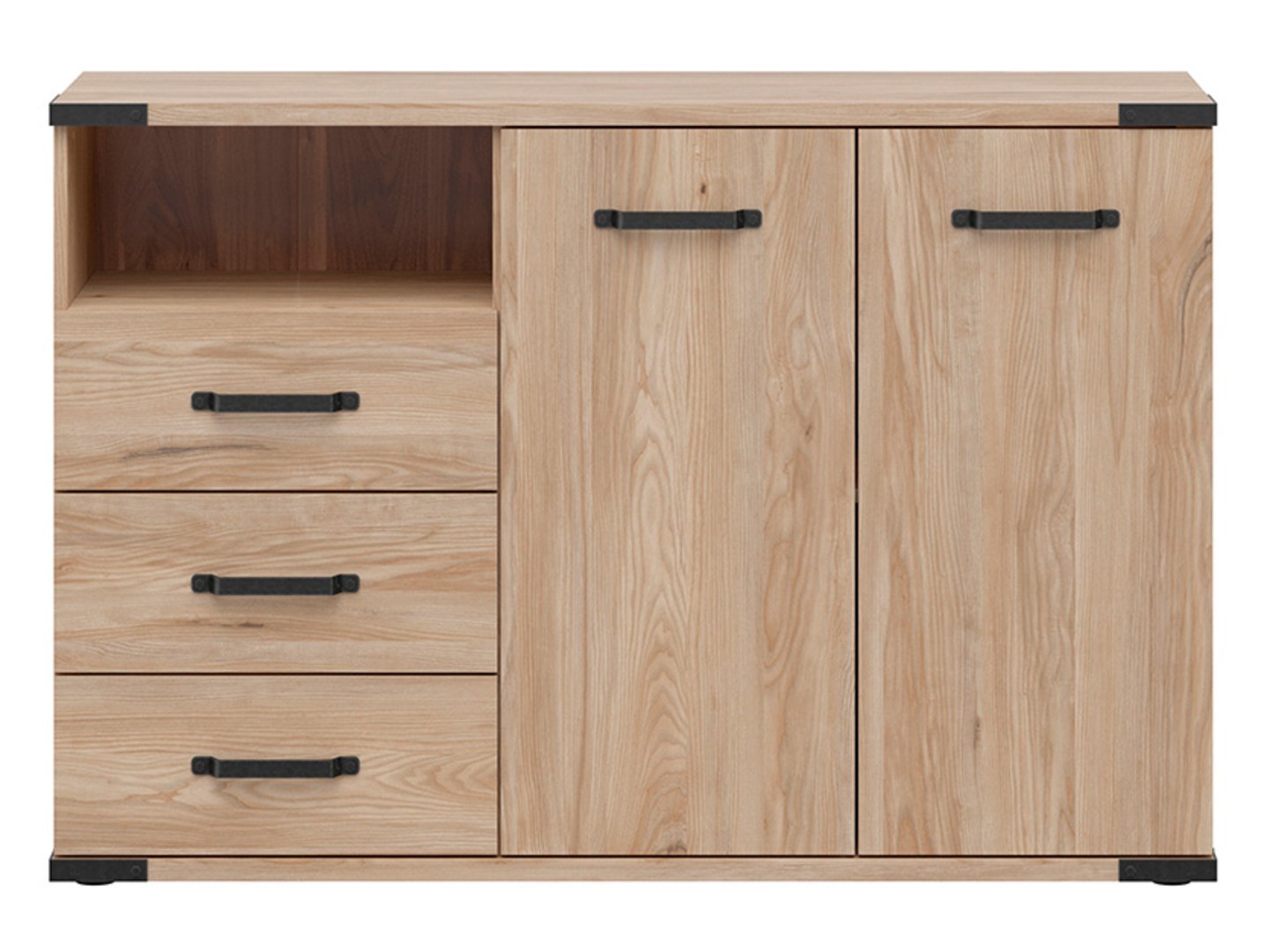 Two-door chest of drawers with three drawers LARA 130 cm Belarusian ash