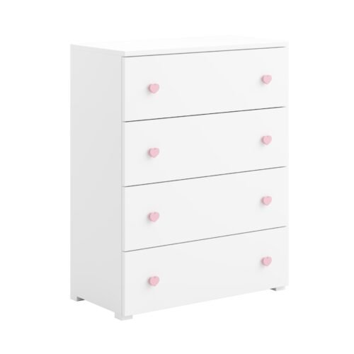 ELZA chest of drawers, white/pink, ADRK