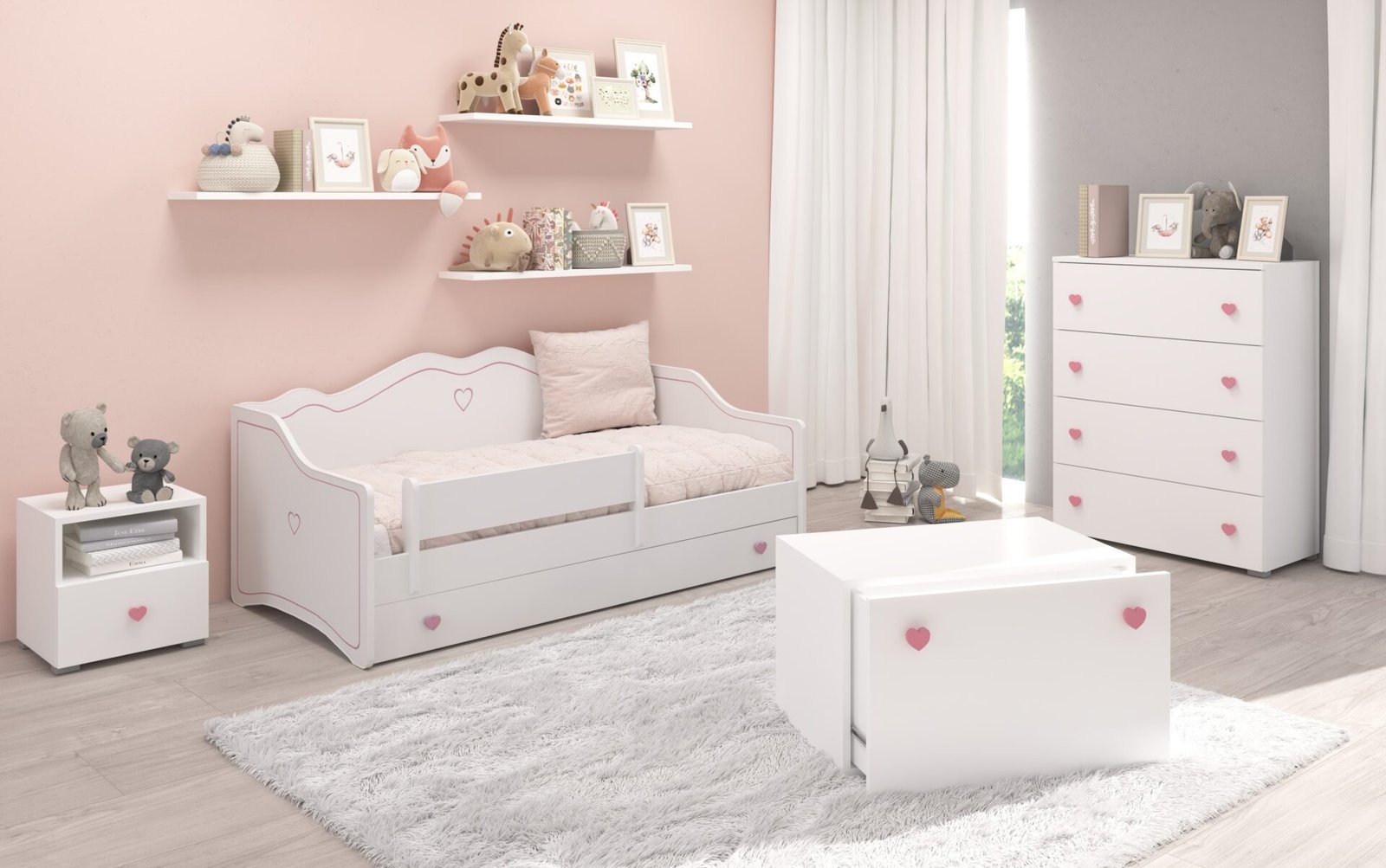 ELZA chest of drawers, white/pink, ADRK - Image 4