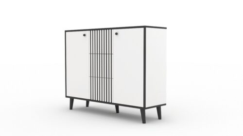 FADI chest of drawers, white/black, ADRK