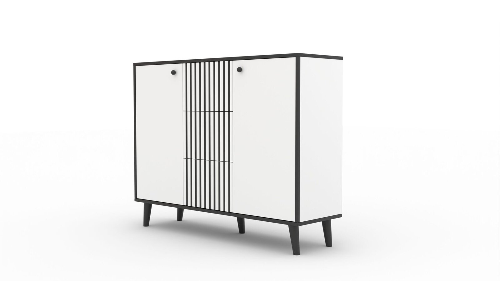 FADI chest of drawers, white/black, ADRK