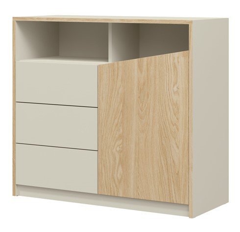 Atson I chest of drawers, oak/grey beige, ADRK
