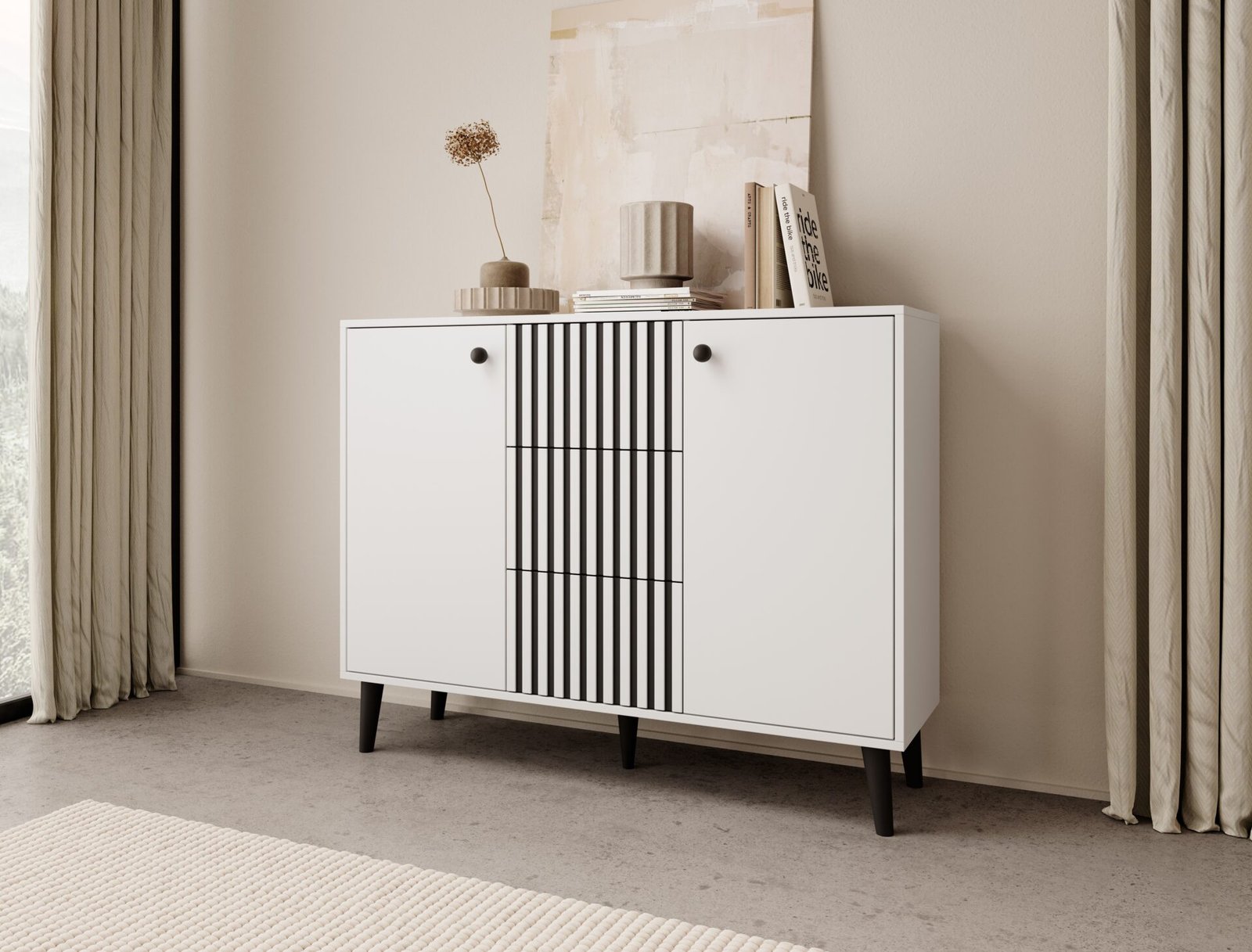 IKA chest of drawers, white/black, ADRK - Image 2