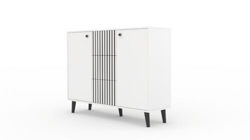 IKA chest of drawers, white/black, ADRK