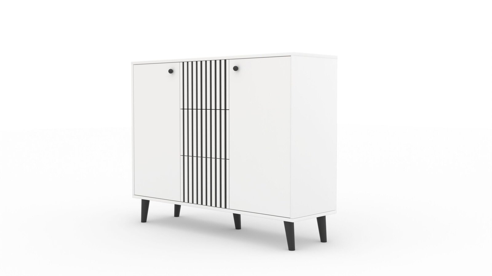 IKA chest of drawers, white/black, ADRK