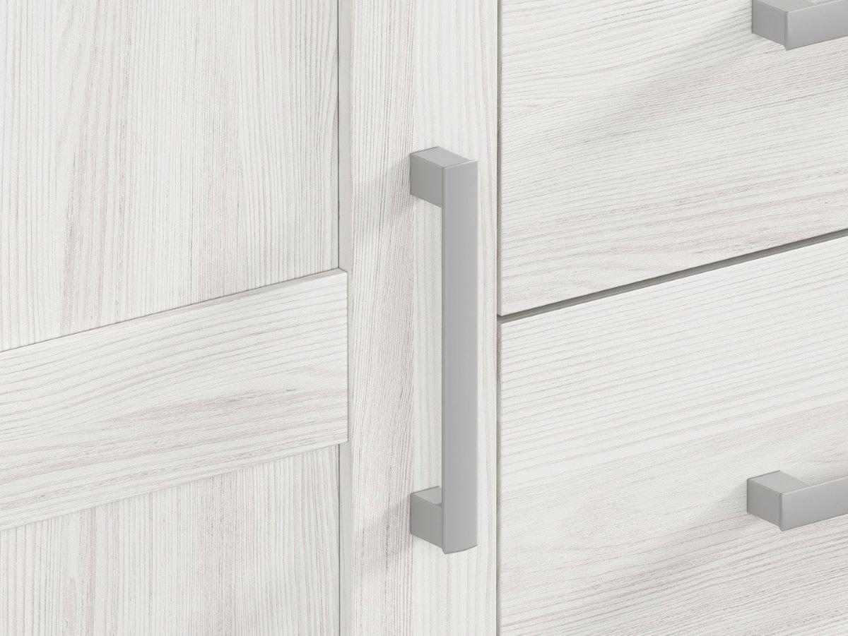 Single-door chest of drawers with four drawers ROMANCE 93 cm light Sibiu larch/light San Remo oak - Image 4