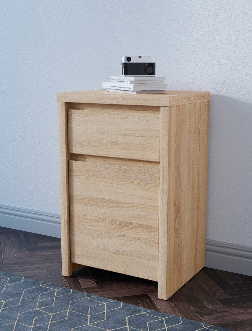 KASPIAN chest of drawers with single door and drawer, 49 cm, Sonoma oak/Sonoma oak - Image 3