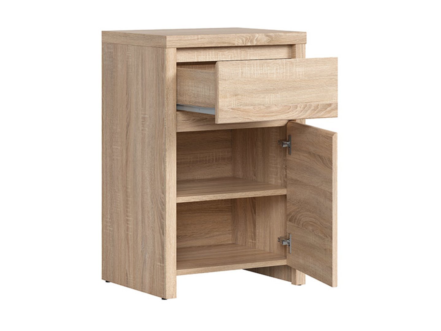 KASPIAN chest of drawers with single door and drawer, 49 cm, Sonoma oak/Sonoma oak