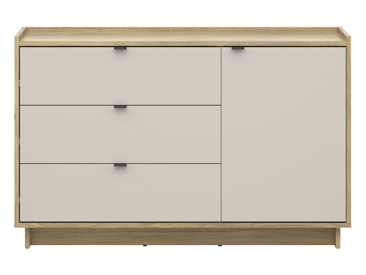 Single-door chest of drawers DALVA 134 cm Mauvella oak/cashmere - Image 2