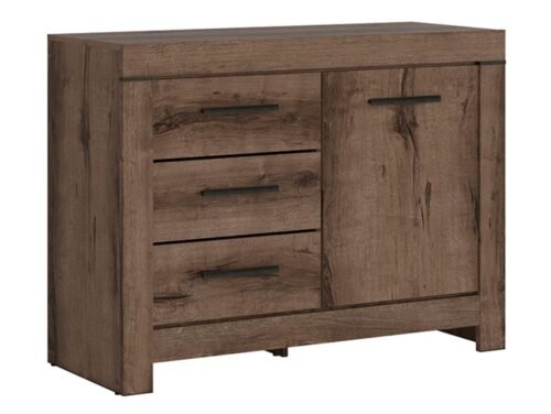 BALIN chest of drawers with one door and three drawers, monastery oak