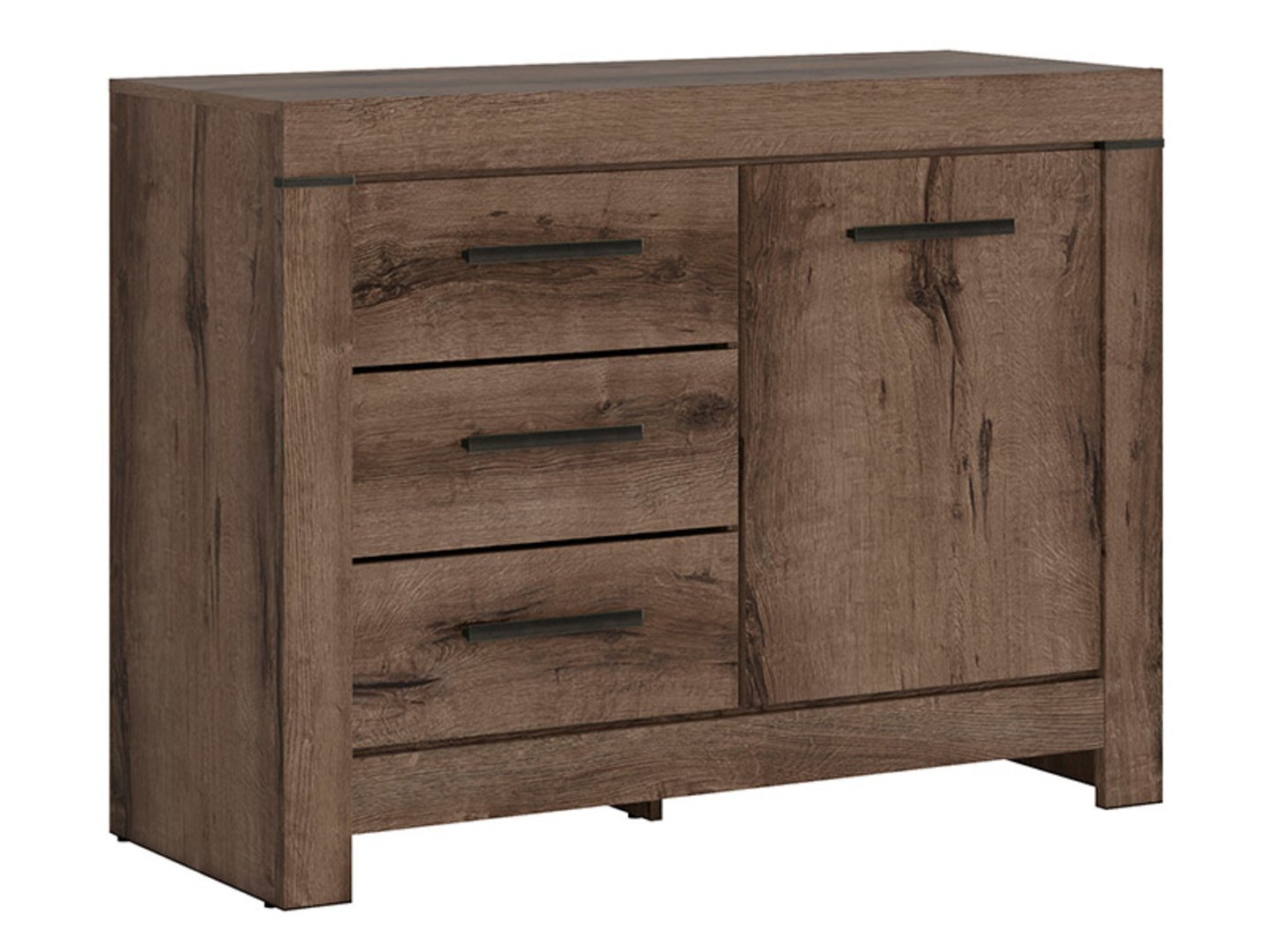 BALIN chest of drawers with one door and three drawers, monastery oak