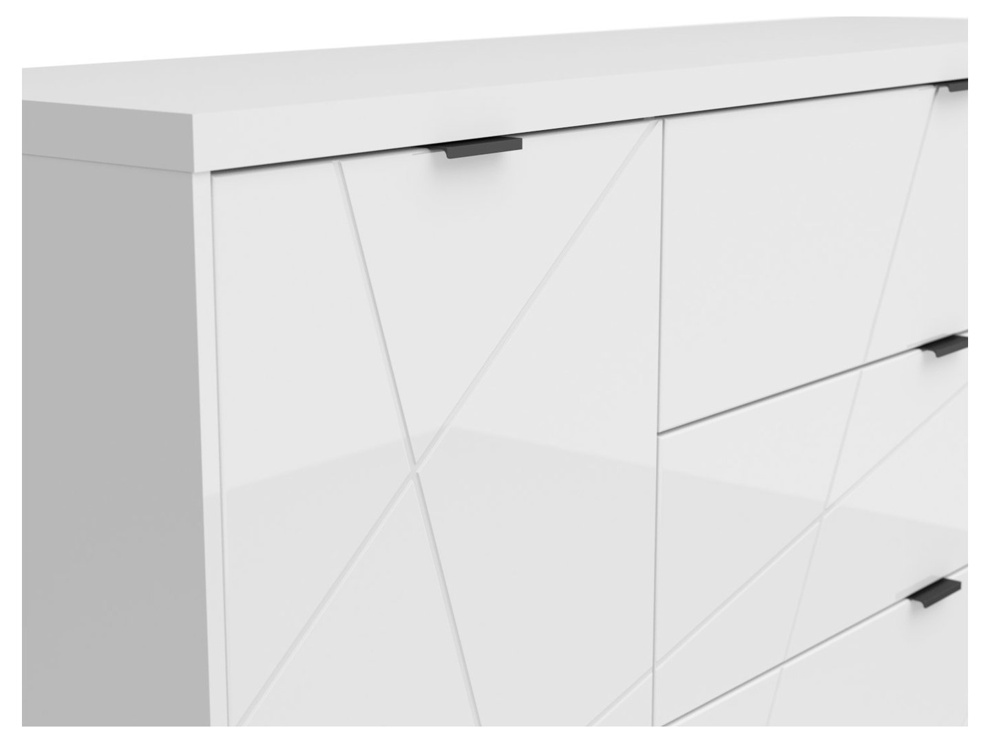 FORN chest of drawers with one door and three drawers, high-gloss white - Image 4