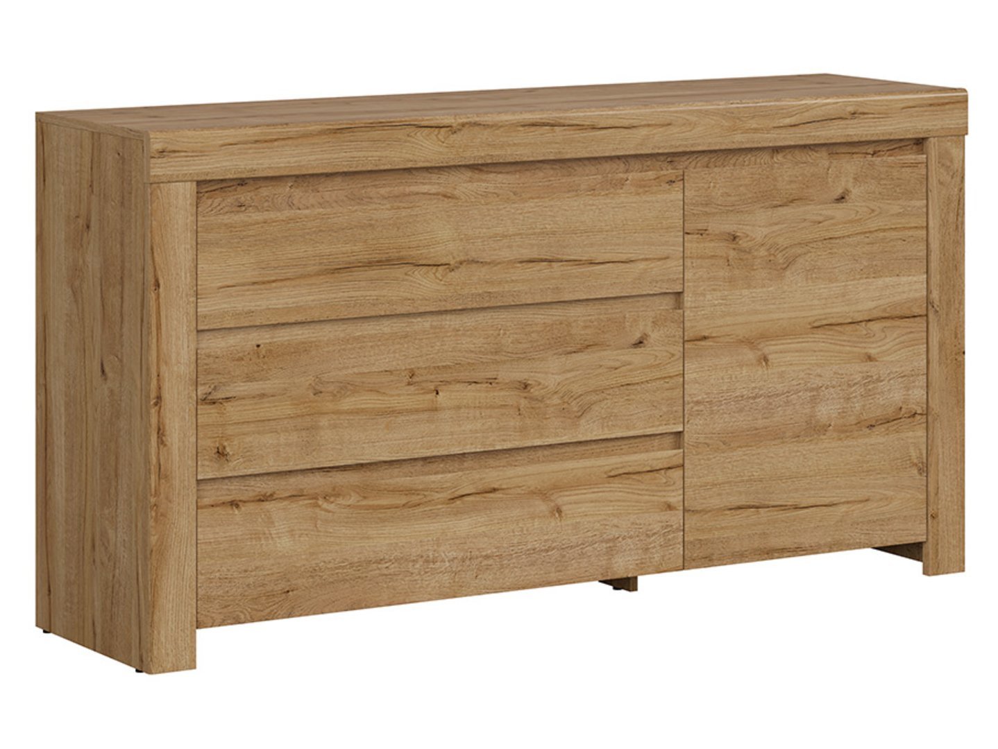 HOLTEN chest of drawers with one door and three drawers, 156 cm, Waterford oak