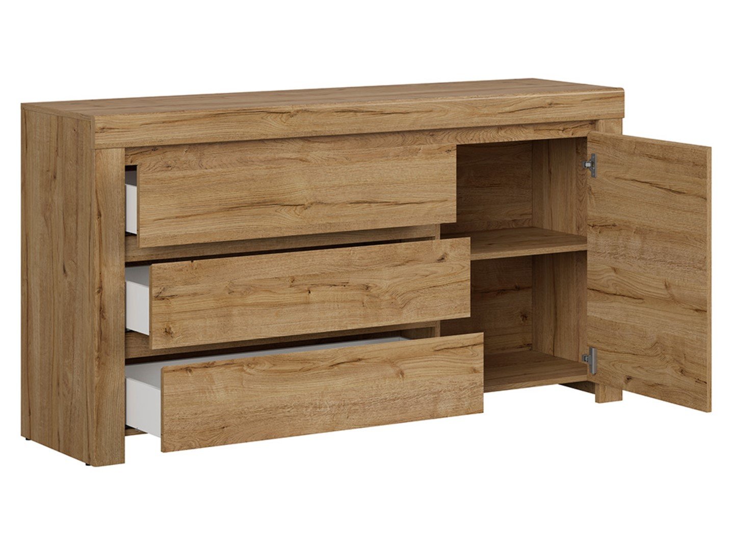 HOLTEN chest of drawers with one door and three drawers, 156 cm, Waterford oak - Image 3