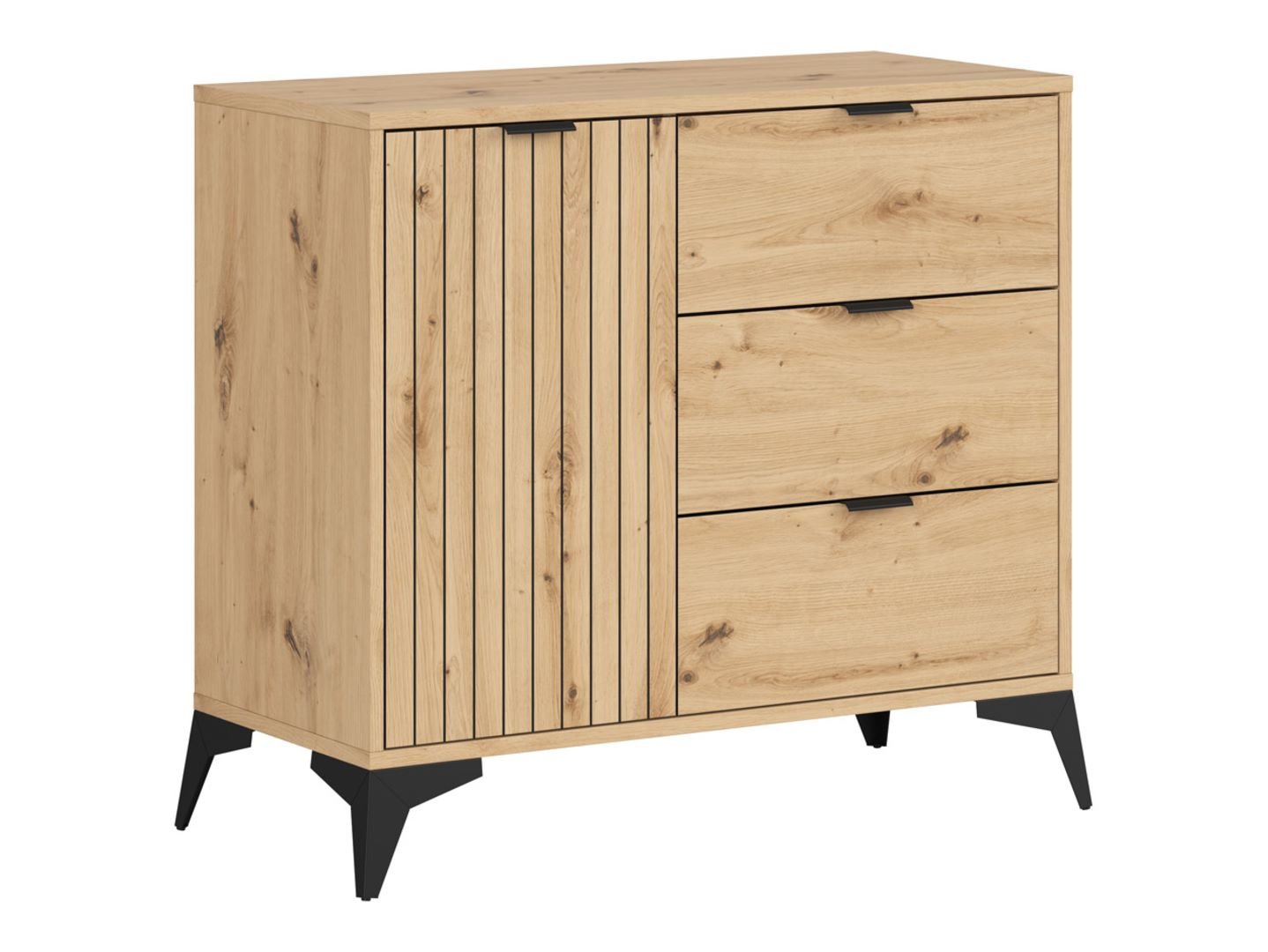 Single-door chest of drawers LAMEA 90 cm, oak imitation - Image 5