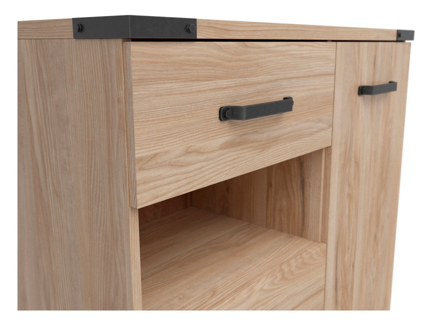 Single-door chest of drawers with three drawers LARA 90 cm Belarusian ash - Image 3